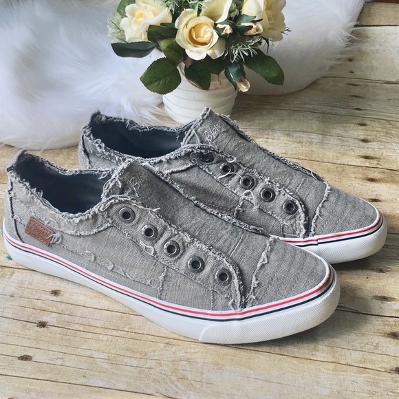 Blowfish Shoes - Blowfish Grey Distressed Slip on Sneakers Size 10